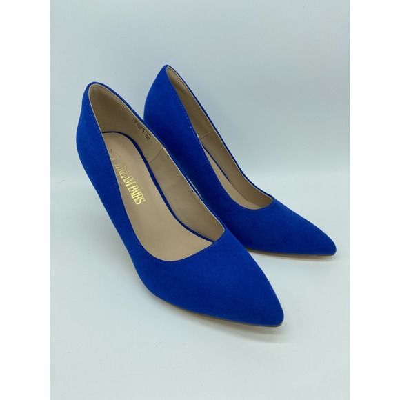 DREAM‎ PAIRS Women Slip On Pump Shoe Heels Size 7 Royal Blue Prom - Picture 3 of 9